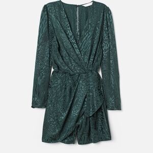 H&M Teal Long Sleeve Wrap Dress
